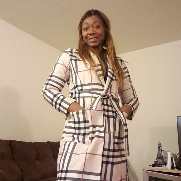 Alicia Patterned Belted Longline Coat - Picture 2 of 3